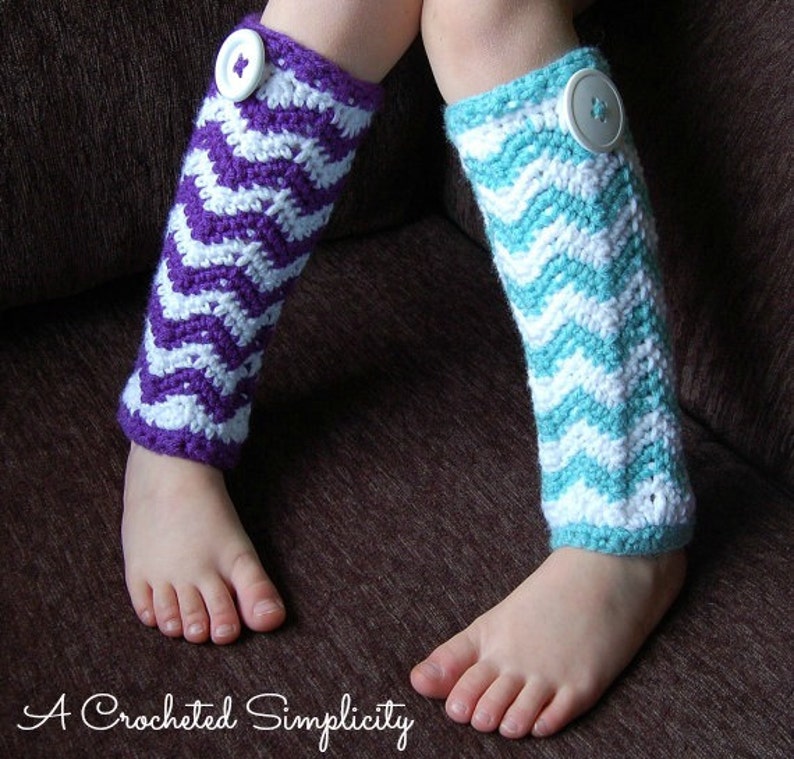 Crochet Pattern: Chasing Chevrons Leg Warmers, Sizes Newborn thru Adult Medium, Permission to Sell Finished Items image 1