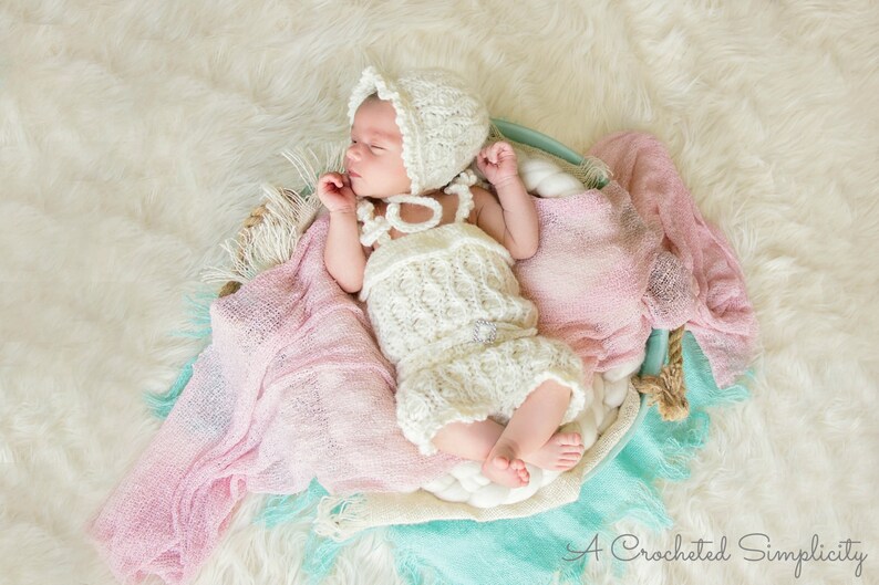 Crochet Pattern: Summer Waves Romper, Sizes Newborn, 0-3m, 3-6m, 6-12m, 12-18m, 18-24m image 4