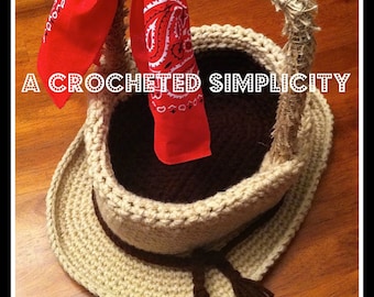 Crochet Pattern: "YeeHaw" Cowboy Hat Easter Basket, Permission to Sell Finished Items