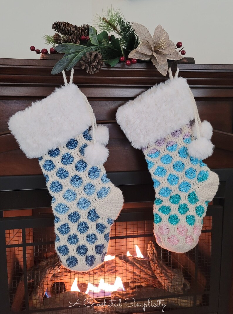 Crochet Pattern PDF: Joyful Textures Christmas Stocking Crochet Stocking Pattern PDF Instant Download Digital Download image 1