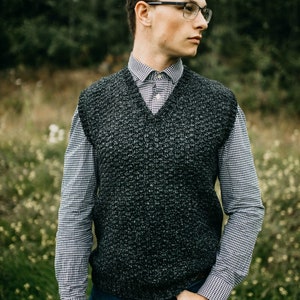 Mens Crochet Sweater Pattern: Summit Mens Crochet Sweater Vest, Crochet Sweater Vest Pattern, Mens Crochet Sweater, PDF Digital Download