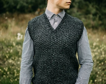 Crochet Pattern: Summit Men's Sweater Vest **Permission to sell finished items