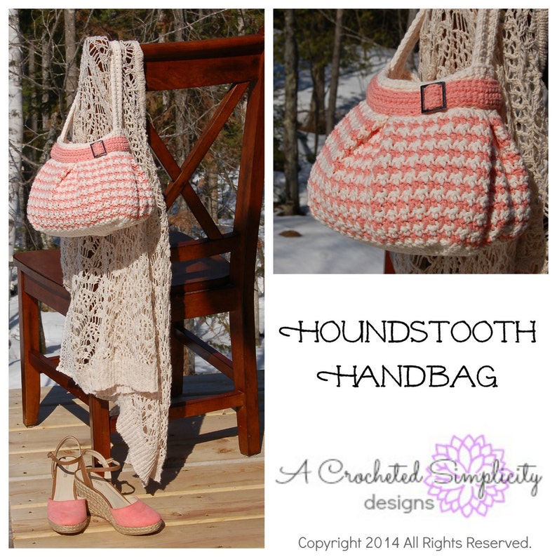 Crochet Pattern: Houndstooth Handbag / Purse, Permission to Sell Finished Items image 2