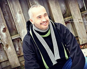 Crochet Pattern: Men's "Knit-Look" Ribbed Scarf **Permission to sell finished items