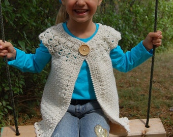 CROCHET CARDIGAN PATTERN | Classic Charm Girls Crochet Cardigan Pattern | Long and Short Sleeve | Girls Cardigan Pattern | Instant Download