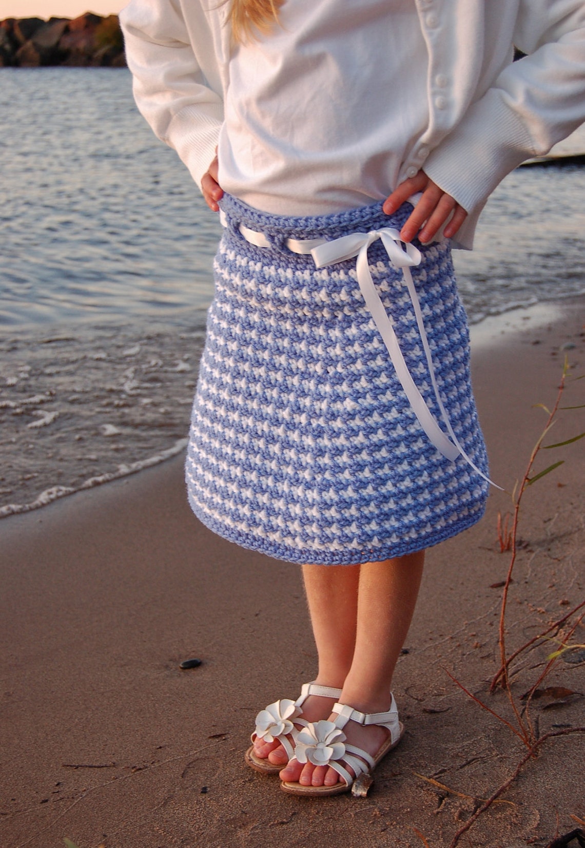 Crochet Pattern Houndstooth Girls Skirt 2 Skirt Options Etsy