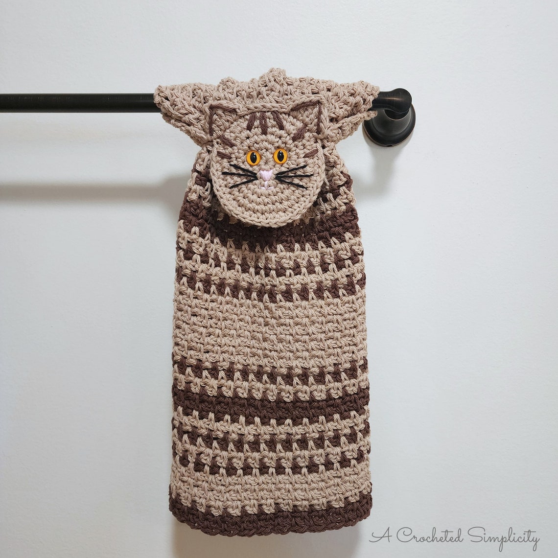 Crochet Towel Pattern Kitty Cat Hand Towel Crochet Hand Etsy