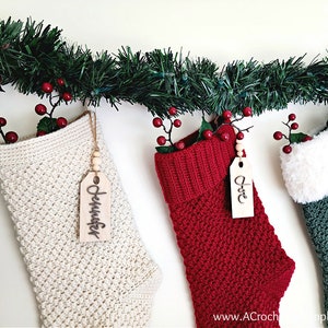 CROCHET PATTERN: Crochet Stocking Pattern | Crochet Christmas Stocking |  Christmas Stocking Pattern | Stacked Diamonds | Crochet Stocking