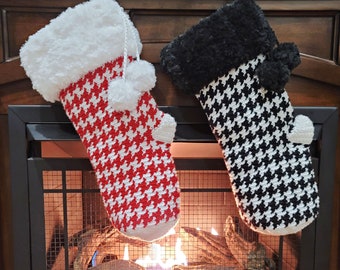 Crochet Pattern PDF: Houndstooth Christmas Stocking Crochet Stocking Pattern *PDF Instant Download* Digital Download