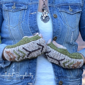 Crochet Pattern: "Boho Chic" Arrow Fingerless Gloves **Permission to Sell Finished Items INSTANT DOWNLOAD