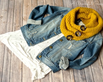 Crochet Pattern: Orlena Cowl & Infinity Scarf **Permission to Sell Finished Items INSTANT DOWNLOAD
