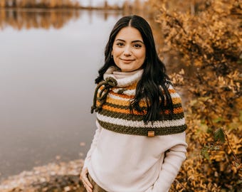 CROCHET PATTERN: Aurelia Crochet Cowl| Crochet Cowl Scarf |  Crochet Cowl Pattern | Crochet Hooded Cowl | Crochet Capelet | PDF