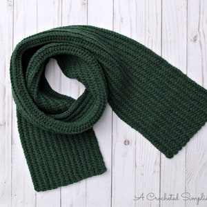 PDF Crochet Pattern: Reversible Basic Ribbed Scarf, Crochet Scarf ...