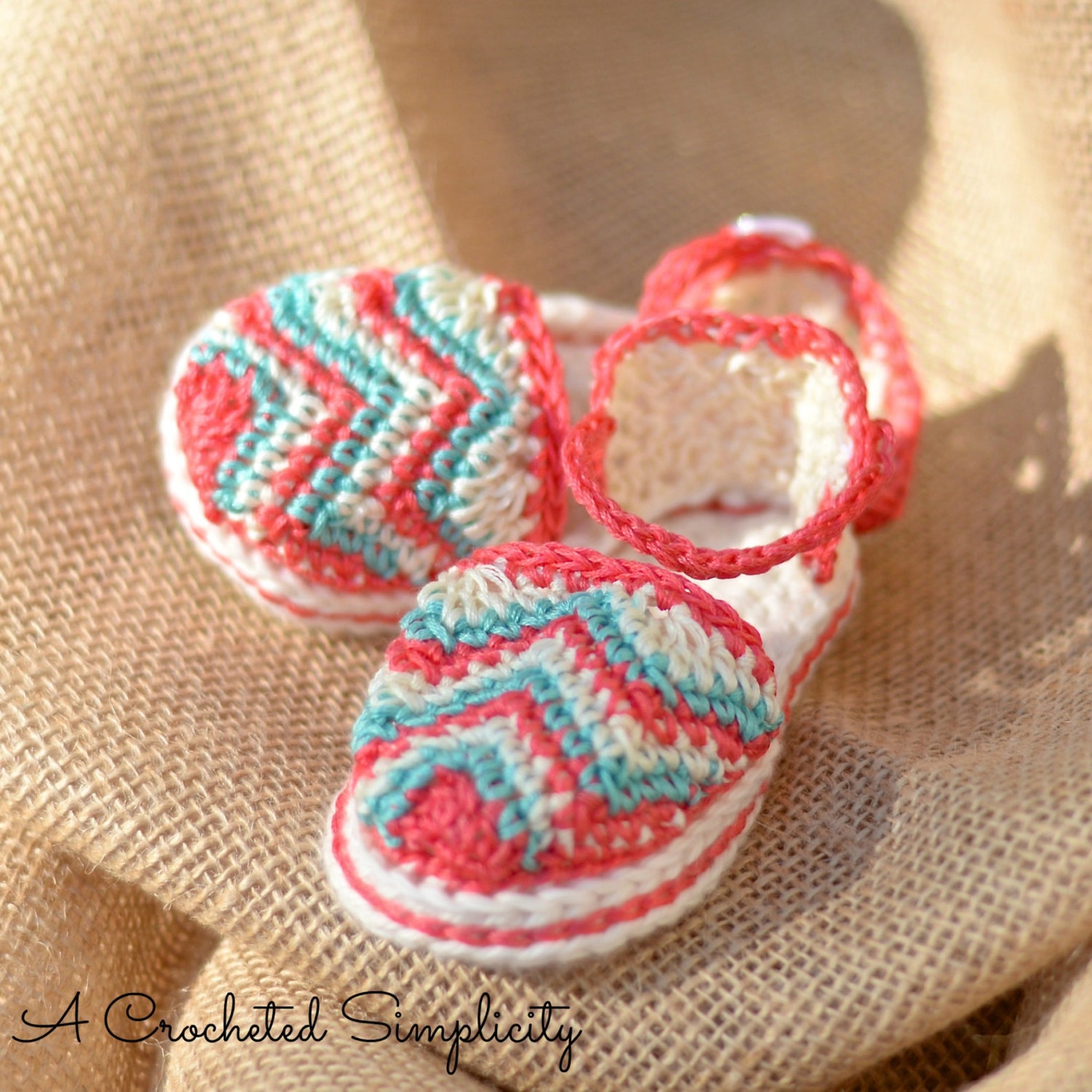 Crochet Pattern: "chasing Chevrons" Baby Sandals, Sizes Newborn, 0-3m ...