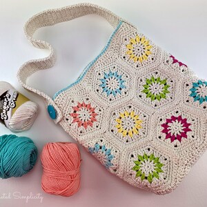 Summer Retro Tote Bag Pattern, PDF DIGITAL DOWNLOAD Crochet Pattern, tote bag crochet pattern, Instant Download image 1