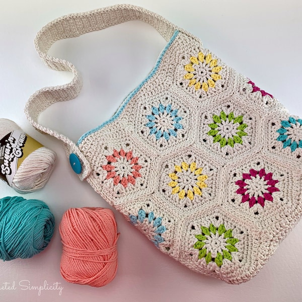 Summer Retro Tote Bag Pattern, PDF DIGITAL DOWNLOAD Crochet Pattern, tote bag crochet pattern, Instant Download