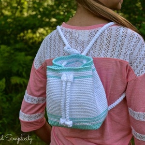 Drawstring Mini-Backpack Crochet Pattern, backpack crochet pattern, small crochet backpack, backpack purse, Instant Download Digital PDF