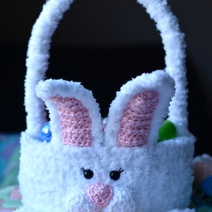 Crochet Basket Pattern: &quot;Cottontail&quot; Crochet Easter Basket, Bunny Easter Basket, Easter Basket Crochet Pattern