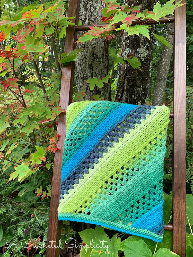 PDF Crochet Blanket Pattern, On the Bias Rectangular Afghan, crochet C2C blanket pattern, crochet corner to corner blanket, INSTANT DOWNLOAD image 4