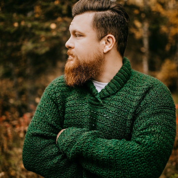 PDF Crochet Sweater Pattern: Brentwood Men's Pullover, mens crochet sweater pattern, crochet patterns for men