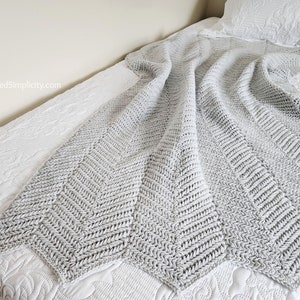 Herringbone Crochet Blanket Pattern, Herringbone Single Crochet Ripple Blanket, Crochet Ripple Stitch, INSTANT DOWNLOAD PDF image 3