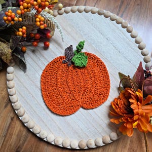 CROCHET PUMPKIN PATTERN | Pumpkin Applique | Pumpkin Potholder| Pumpkin Trivet | Thanksgiving Hot Pads | Pumpkin Crochet Downloadable Pdf