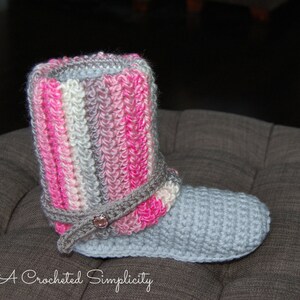 Crochet Pattern: Kid's Slouchy Slipper Boots, Permission to Sell Finished Items image 2