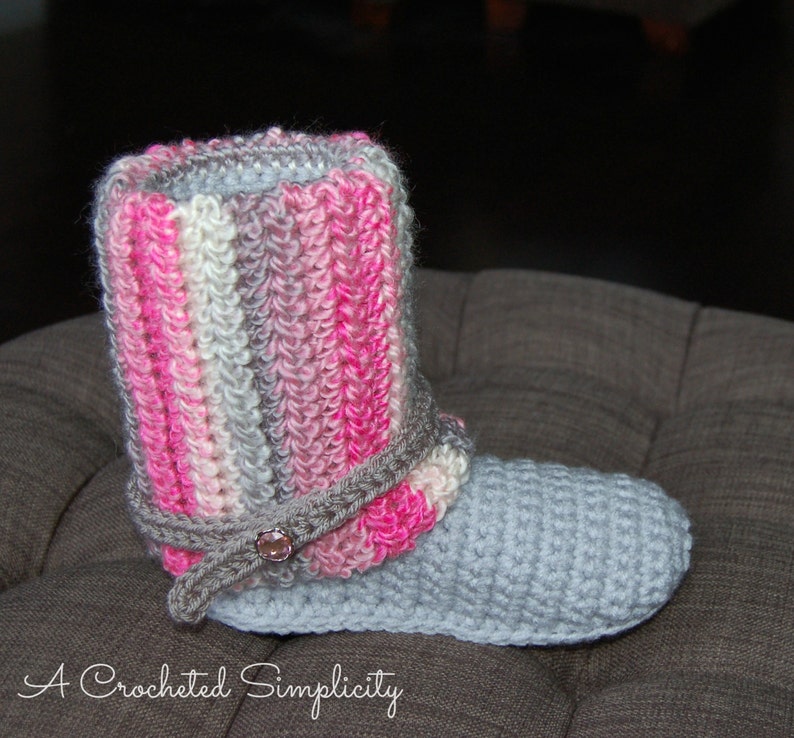 Crochet Pattern: Kid's Slouchy Slipper Boots, Permission to Sell Finished Items image 2