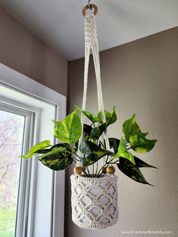 Crochet Plant Hanger Pattern, Crochet Macrame Plant Hanger Pattern, Crochet Plant Hanger, Boho Decor, INSTANT DOWNLOAD Pdf