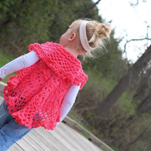 Crochet Pattern: Girls Butterfly Mandala Circle Vest, Permission to Sell Finished Items image 3