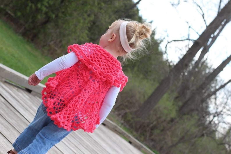 Crochet Pattern: Girls Butterfly Mandala Circle Vest, Permission to Sell Finished Items image 3