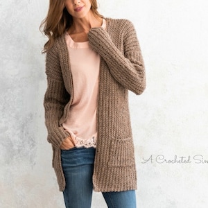 The Everyday Cardigan PDF DIGITAL DOWNLOAD Crochet Pattern, women&#39;s crochet sweater pattern, long crochet cardigan pattern