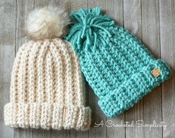 Crochet Pattern: Knit-Look Super Bulky Slouch, Adult & Kids Sizes - Permission to sell finished items