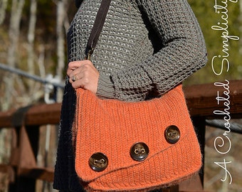 Crochet Pattern: Knit-Look Asymmetrical Bag