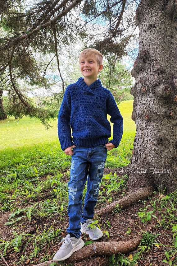 Crochet Sweater Pattern, Kids Sweater Pattern, Brentwood Kids Pullover, Kids Crochet Pullover Pattern, INSTANT DOWNLOAD PDF