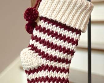 Crochet Stocking Pattern | Jolly Textures Christmas Stockings | Crochet Christmas Stocking