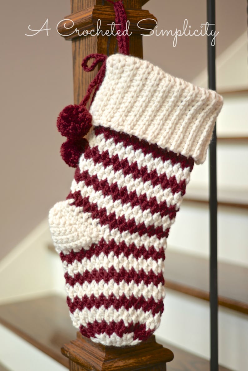 Crochet Pattern: Jolly Textures Christmas Stockings image 1