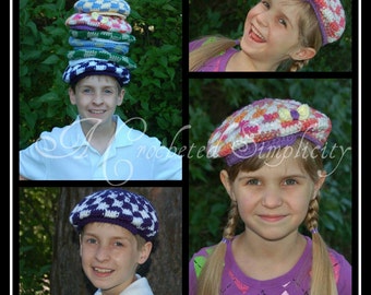 Crochet Pattern: Kids Flat Cap, Sizes 6m thru 10 yrs Permission to Sell Finished Items