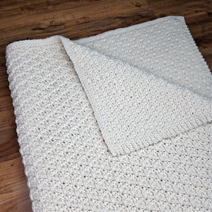 CROCHET BLANKET PATTERN, Fireside Crochet Blanket, Textured Crochet Blanket Pattern, Knit-Look Crochet, Modern Home Decor, Instant Download