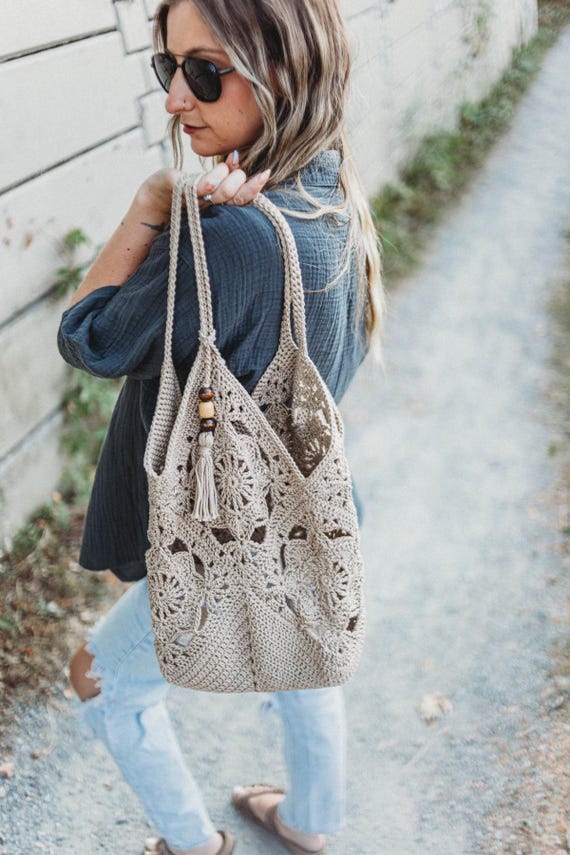 CROCHET PATTERN | Aisling Granny Squares Bag | Crochet Tote Bag Pattern | Granny Square Bag | Granny Square Tote | PDF Digital Download