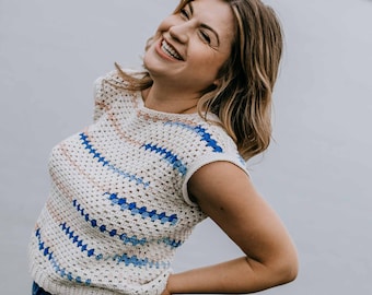 Summer Crochet Top Pattern, Granny Stitch Crochet Top, Summer Top, Crochet Shirt, Crochet Pullover, Crochet Top PDF Crochet Pattern