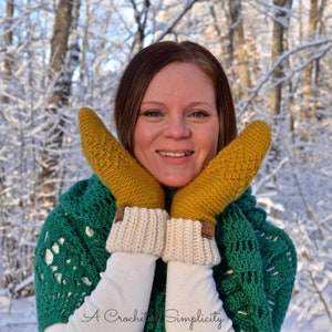 PDF Crochet Pattern: Chevron Peaks Mittens, crochet mitten pattern, Permission to sell finished items image 1