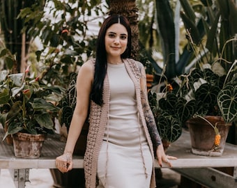 Crochet Summer Vest Pattern, Isla Crochet Summer Vest, Crochet Lace Top, Long Crochet Vest Pattern, Summer Crochet Vest, PDF Crochet Pattern