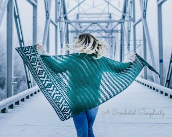 PDF Crochet Pattern: Coachella Shawl, crochet shawl pattern, crochet for women