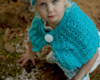 Crochet Pattern: Classic Charm Girls Shrug, w/ Permission to Sell Finished Items, 4 sizes Poncho Bolero Capelet