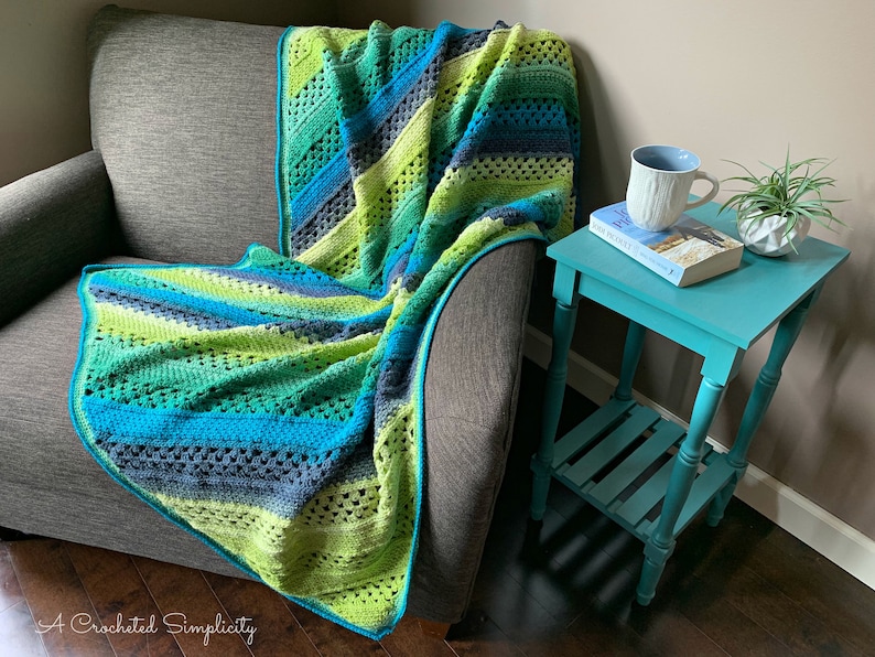 PDF Crochet Blanket Pattern, On the Bias Rectangular Afghan, crochet C2C blanket pattern, crochet corner to corner blanket, INSTANT DOWNLOAD image 2