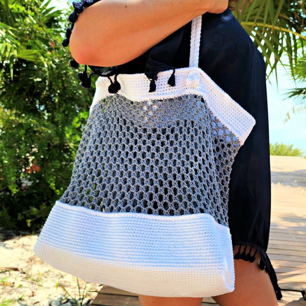 Crochet Bag Pattern, Crochet Beach Bag Pattern, Crochet Tote, Tote Bag Pattern, Crochet Tote Bag Pattern, INSTANT DOWNLOAD PDF