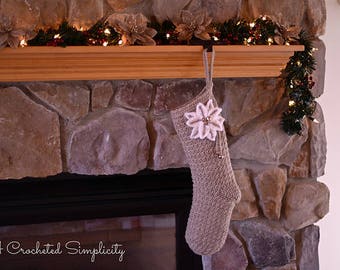 Crochet Pattern: Poinsettia & Snowy Mittens Stockings