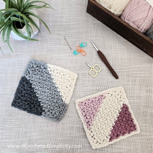 Crochet C2C Blanket Pattern, C2C Crochet Mini Bean Stitch 6 Square, C2C Square, Corner to Corner Rectangle Pattern INSTANT DOWNLOAD PDF image 3