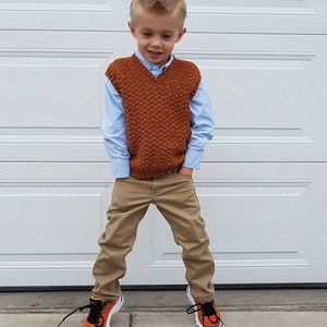 Crochet Pattern: Summit Kids Sweater Vest **Permission to sell finished items image 3